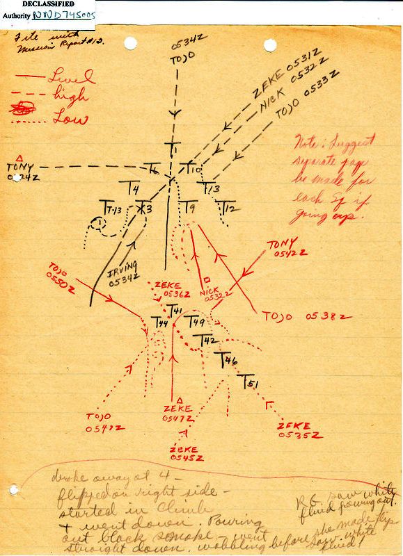 Squadron report of Japanese fighter attacks.  18 Dec 44.  NAGOYA.