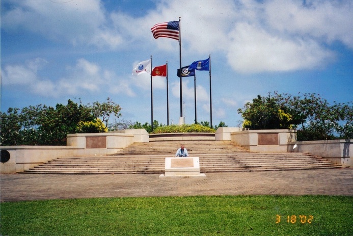 Hap Halloran at the B-29 Memorial on Saipan 2002