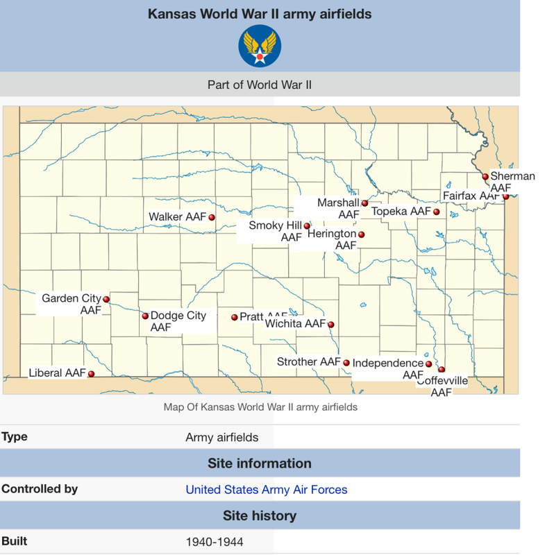 WWII Army Airfields in Kansas