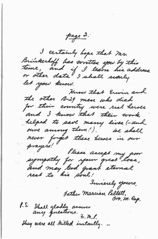 Priest POW letter to Erwin's mother page 3