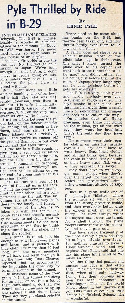 Ernie Pyle article